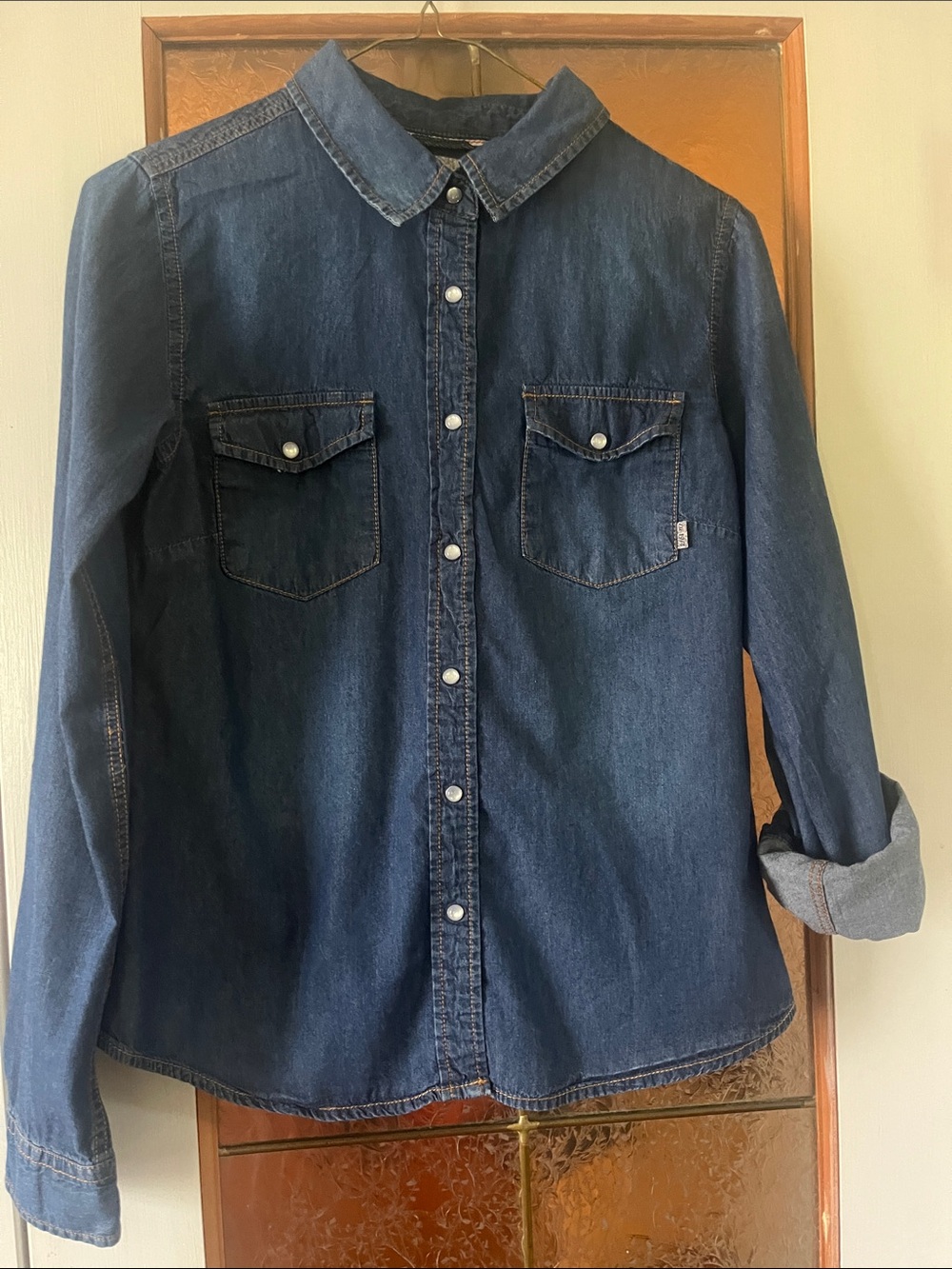 Classic Dark Denim Button-Up Shirt